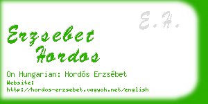 erzsebet hordos business card