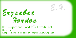 erzsebet hordos business card